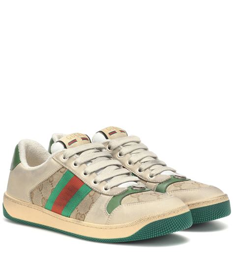 gucci beige screener sneakers